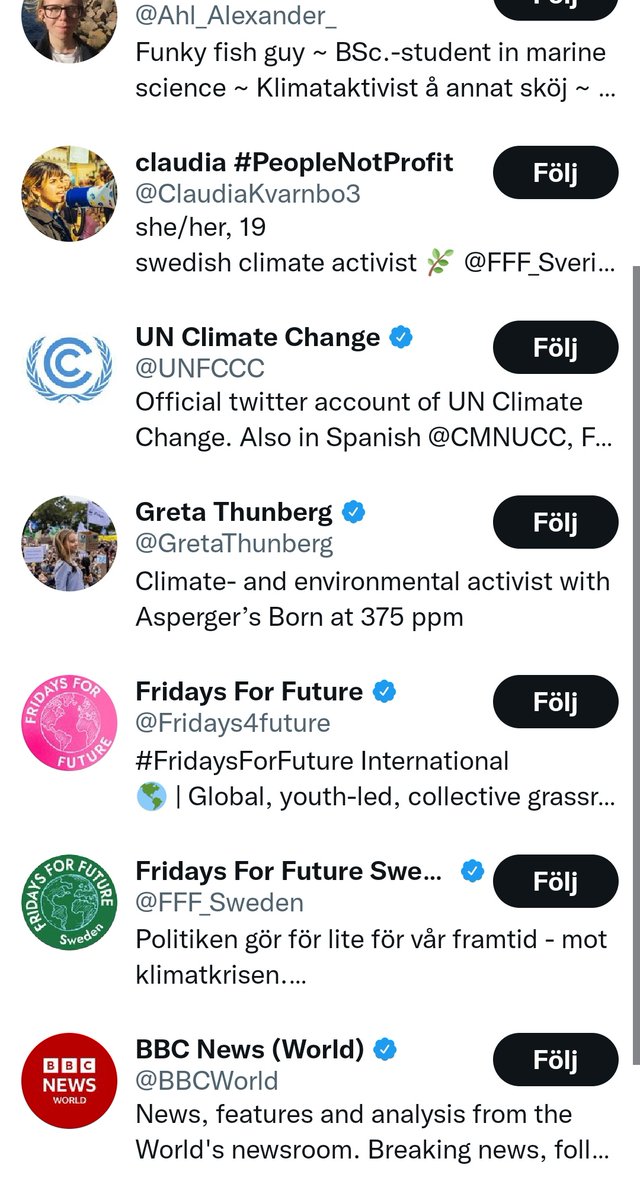 PlainviewLegacy's tweet photo. Detta är Greta 2.1's aka Eira Hedlunds konto, sjösatt lagom till kuppen för nu ska det byggas varumärke.
Kontot följer bara 9 st, samtliga är Fridays For Future. Inte ens Eiras pappa följer "hon".
Känns som kontot kommer rattas av andra precis som Gretas konto delvis görs. https://t.co/PKeLB2DVZx