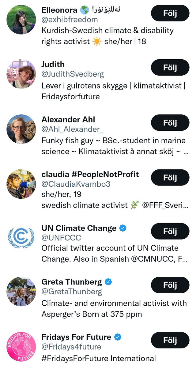 PlainviewLegacy's tweet photo. Detta är Greta 2.1's aka Eira Hedlunds konto, sjösatt lagom till kuppen för nu ska det byggas varumärke.
Kontot följer bara 9 st, samtliga är Fridays For Future. Inte ens Eiras pappa följer "hon".
Känns som kontot kommer rattas av andra precis som Gretas konto delvis görs. https://t.co/PKeLB2DVZx