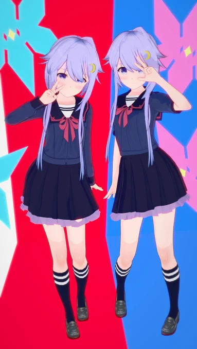 #艦これ の弥生ちゃんの制服作成できました。………ってよく見たらテクスチャ失敗してるな。一応夏バージョンと冬バージョンですシーンデータお借りしてます。#コイカツ 