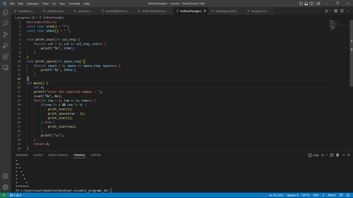 RamyaKorupolu's tweet image. Day-18/30
Program to print the hollow triangle.
#coding
#30daycodingchallenge
@theedumoon