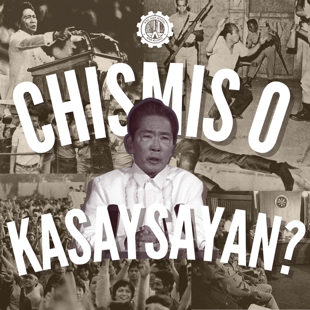 rhsstemalliance's tweet photo. "History is like Chismis."
But is history really like chismis? People often have different opinions regarding Martial Law. We, the STEM Alliance would like to help you debunk some issues regarding Martial Law.
#TheLimitDNE
#LabanTangkay
#RHSStemAlliance2022 https://t.co/iPPvmWuS0Z