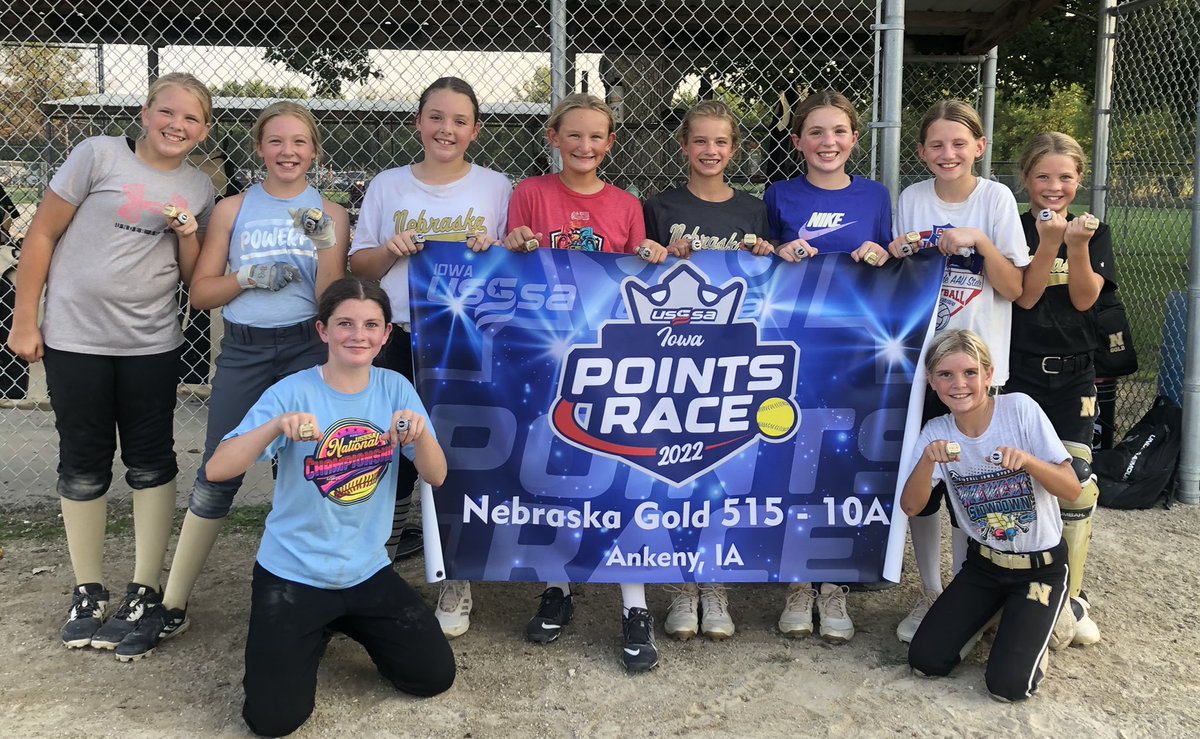 515Gold's tweet photo. NE Gold 515 10U Doubling up on the USSSA points race rings, State and Midwest champs!!!  Big things ahead for this group!  #GoldDNA #AlwaysCompete https://t.co/lMQnBlwcz9