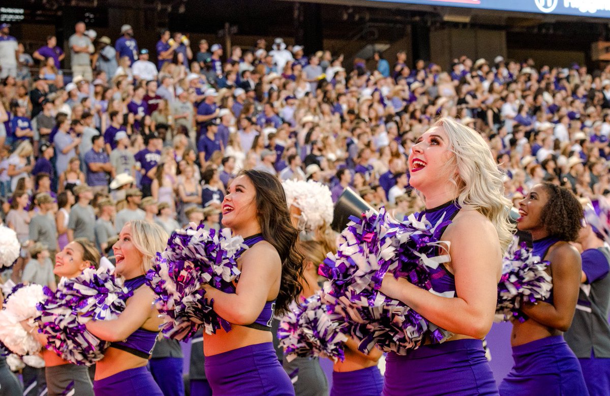 TarletonState's tweet photo. We 💜 Texan Nation! 🏈

A great night supporting our @TarletonFB Texans as they took on TCU in Fort Worth! https://t.co/aBlMLkbK9h