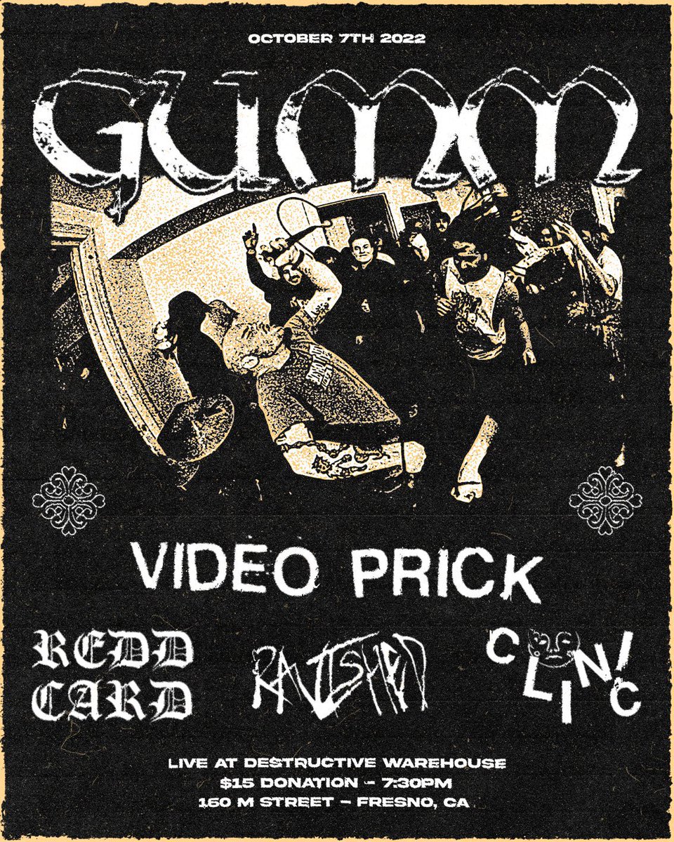 Friday 10/7 at Destructive warehouse s/o to <a href="/StayAsleepGG/">sleepypoo (^3^)</a> for the awesome flier! Be there and support the hometown heros <a href="/REDDCARDCA/">REDD CARD</a>