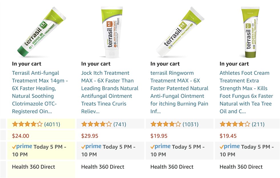 db0255's tweet photo. @rubin_allergy All different unit prices for anti ranging from...
$17/oz for jock itch to...
$22/oz for athlete's foot to...
$41/oz for ring worm and...
$49/oz for the all purpose variety.

These are all from the same vendor. Same brand. Same cream. Same ingredient: clotrimazole 1%. https://t.co/R4v4a95fQp