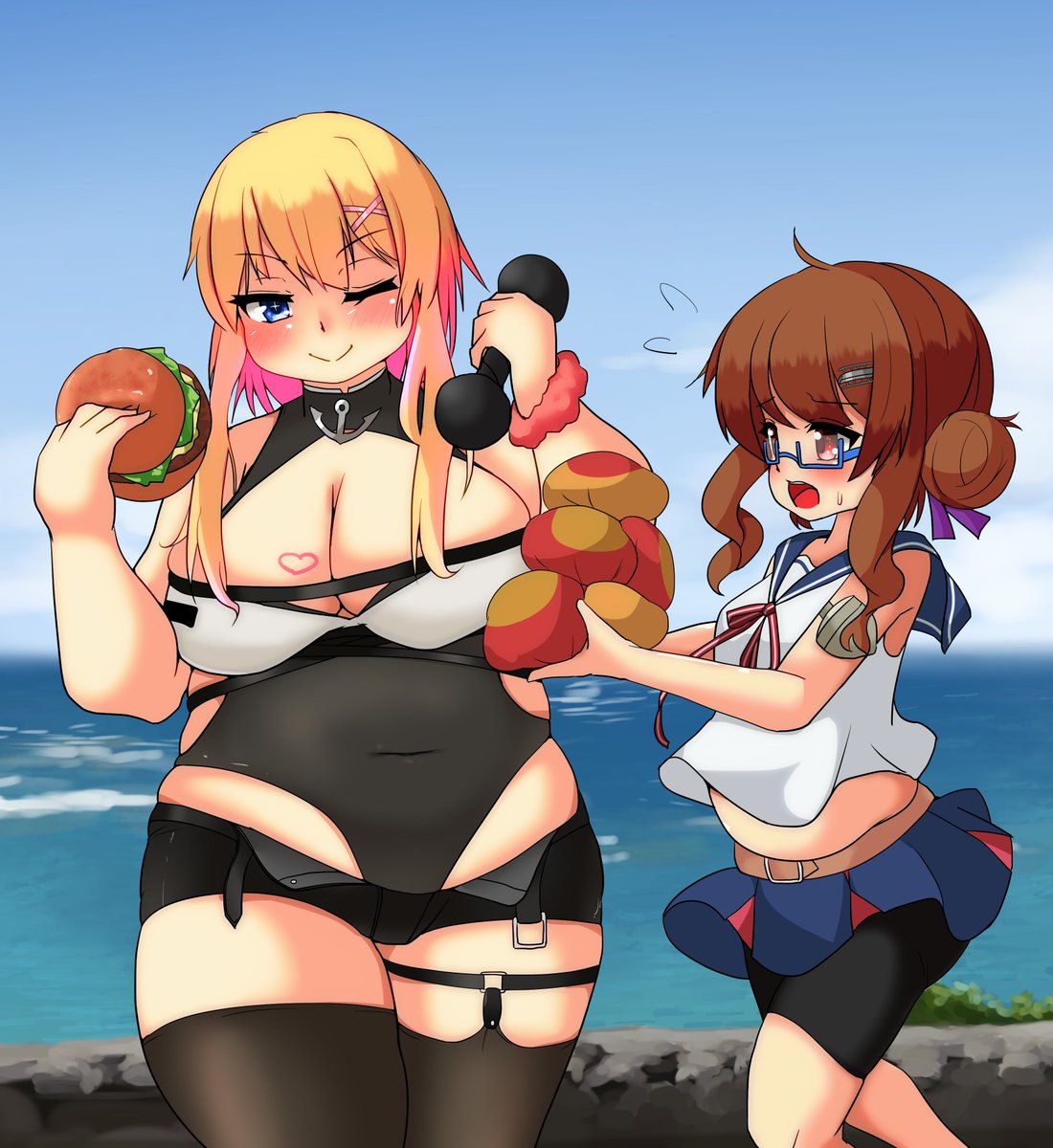 Skebでご依頼いただいたマーブルヘッドとローリーです。3段階目はファンボックスかSkebで見てね 