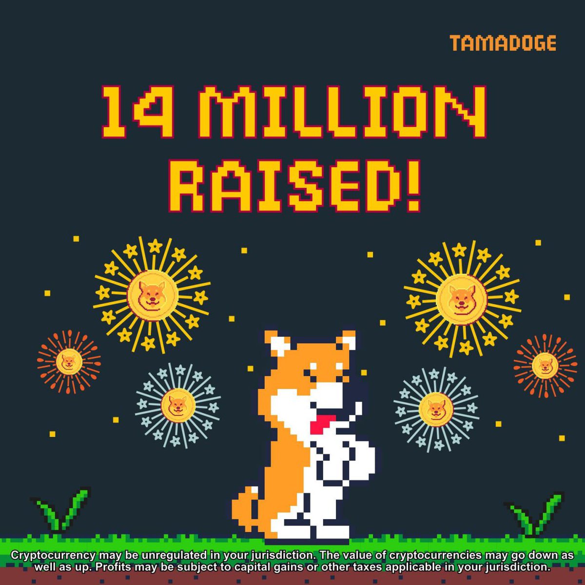 Tamadogecoin's tweet photo. 🔥 WE HAVE NOW RAISED $14,000,000 🔥

ANOTHER MILESTONE ACHIEVED BY THE #TAMADOGEARMY 

⏰ WE ARE SELLING OUT FAST! DON'T MISS OUT ⏰

GRAB SOME $TAMA NOW AT https://t.co/K7zmR7wucp https://t.co/v0cAEOxvFj