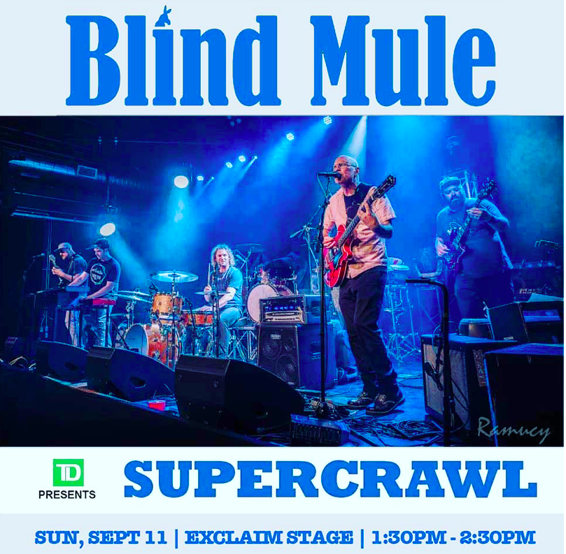 Blind Mule is performing at @Supercrawl on Sun, Sept 11 on the Exclaim stage, located close to Liuna Station and the West Harbour GO station, 1:30pm showtime, hope to see you all out!