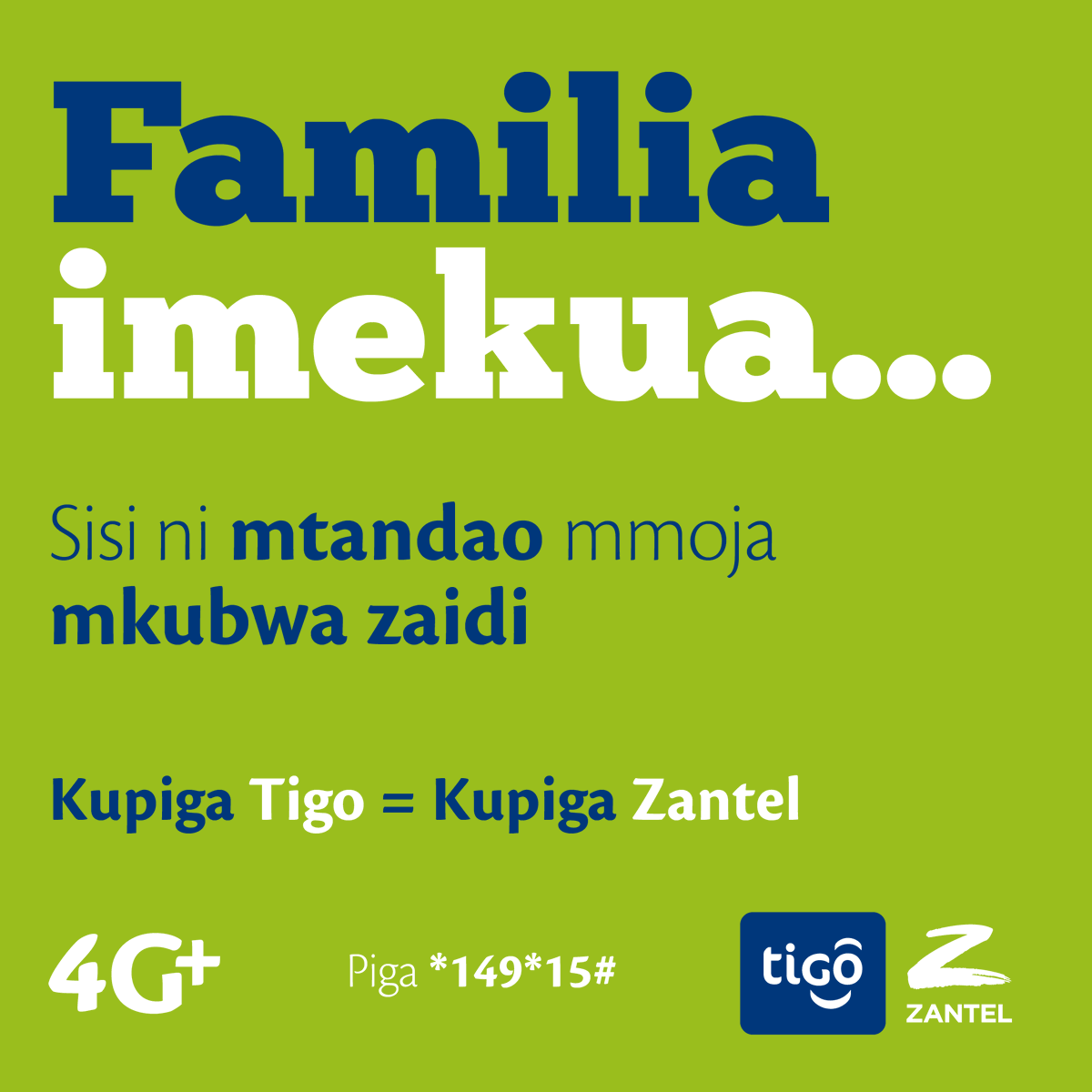 Familia Imekua…

Sisi ni mtando mmoja mkubwa zaidi.