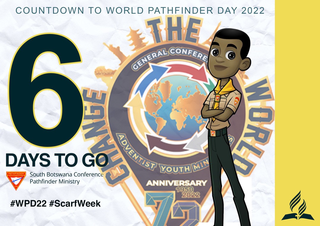 AdventistSbc's tweet photo. The countdown to World Pathfinder Day begins! 

6 DAYS TO GO! 

We hope clubs and are getting ready to make this day special. 
Remember, today marks the beginning of Pathfinder Scarf Week. Send us pictures of you or your club taking part in the scarf week. 

 #scarfweekchallenge https://t.co/NvYXl6Ajo5