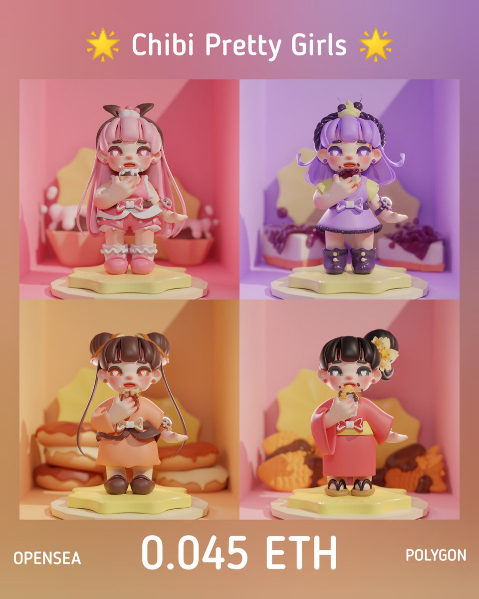 PUNCHIO_K_NFT's tweet photo. 🌠 New Collection​ 🌠 
🌟 Chibi Pretty​ Girls​ 3D 🌟
⛅️ Price​ = 0.045 ETH 
🌈 Opensea (💜Polygon) :

https://t.co/9fG1Dk68CG
.
🟣💜🟪
#NFTcollection 
#NFTdrop #nftcollectors #NFTCommunity #NFTTHAILAND #NFTJapan #NFTartist #NFT宣伝枠 #NFT買います https://t.co/BjzNhHlSsP