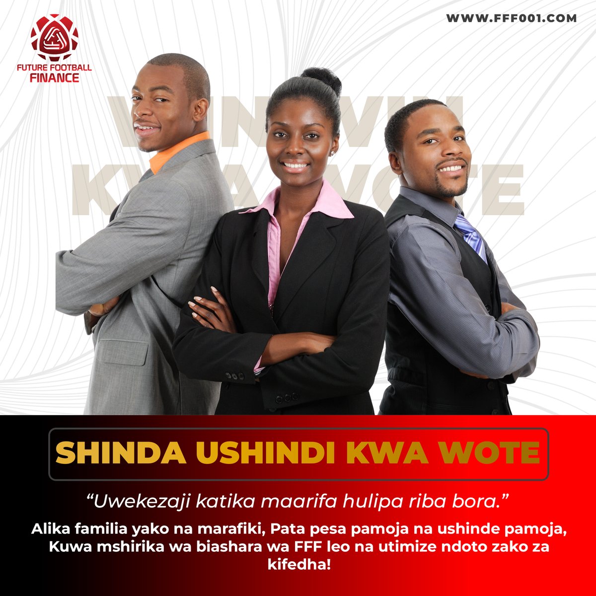 ffftza's tweet photo. SHINDA USHINDI kwa wote

Uwekezaji katika maarifa hulipa riba bora.

Alika familia yako na marafiki, Pata pesa pamoja na ushinde pamoja, Kuwa mshirika wa biashara wa FFF leo na utimize ndoto zako za kifedha!

Jiunge sasa: https://t.co/Cz1ZZjrBnp https://t.co/QU6dkW89q8