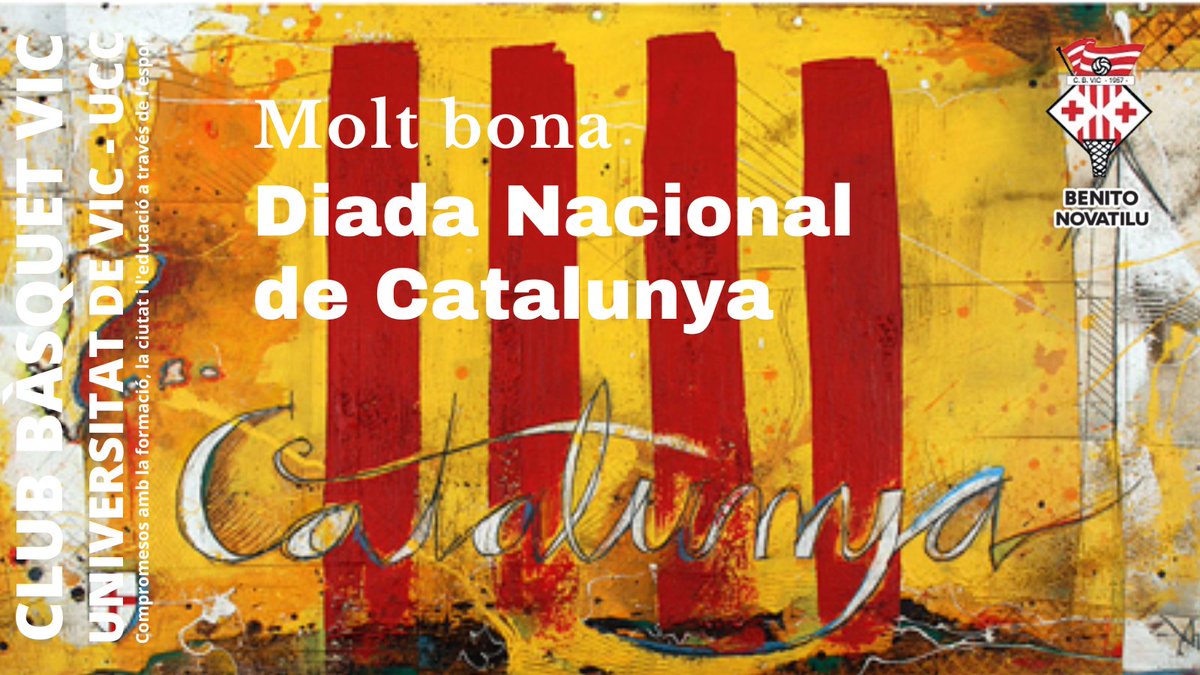 📌 11 de setembre de 2022. El @clubbasquetvic 🏀 us desitja una molt bona Diada Nacional de Catalunya!

#somhivic 🔴⚪️🔴⚪️ #vicativat