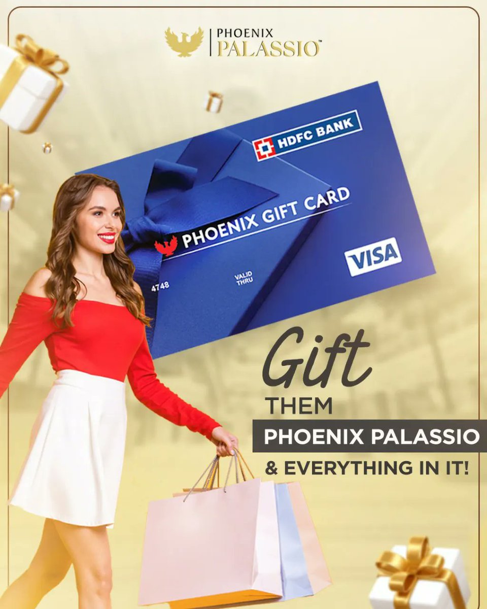 PhoenixPalassio's tweet photo. Thinking of gifting ideas for different occasions? The Phoenix Gift Card is your only solution to all your gifting woes. 

Check out our exclusive offers and get gift vouchers on your purchase of the Phoenix Gift Card.

#PhoenixPalassio #PhoenixGiftCard #GiftAMall   #LucknowMalls https://t.co/pg21SfN06G