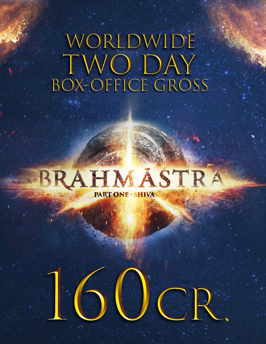BrahmastraFilm's tweet photo. BRAHMĀSTRA 2-DAYS BOX OFFICE 🤞🕉💥

प्यार से बड़ा कोई ब्रह्मास्त्र नहीं है इस दुनिया में ।

Thank you to all our audiences, for spreading Love and Light in Cinemas this weekend ! ❤️💥

Book tickets now!

BMS - https://t.co/qjPVPFw8u1
Paytm - https://t.co/eVmK21MLmv

#Brahmastra https://t.co/dhuNsYImZX