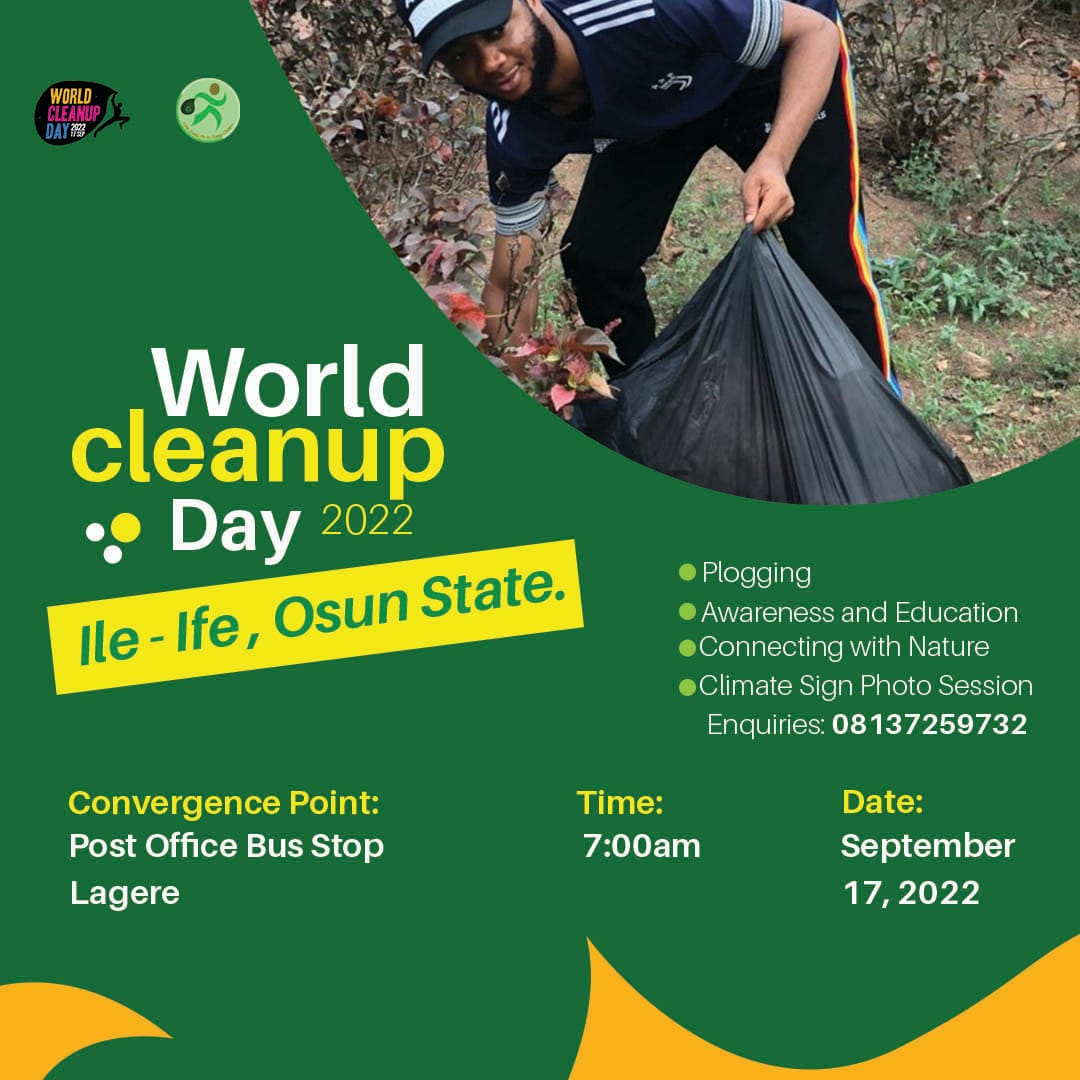 duchess_elina's tweet photo. Are you in Ile-Ife? 

Plogging Nigeria invites you to commemorate the World CleanUp day 2022 with her in Osun state.

Join this WhatsApp group to be a part of the CleanUp.

https://t.co/IY8dLVxntd

#OAUTwitter
#IleIfe
#OAU
#WorldCleanupDay22
#PloggingNigeria https://t.co/PcZ2pOKGE9