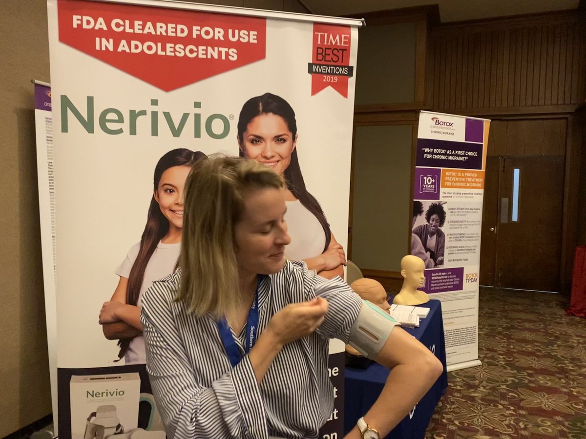 Trying my first Nerivio and loving it! <a href="/SHSHeadache/">Southern Headache Society</a> #SHS2022