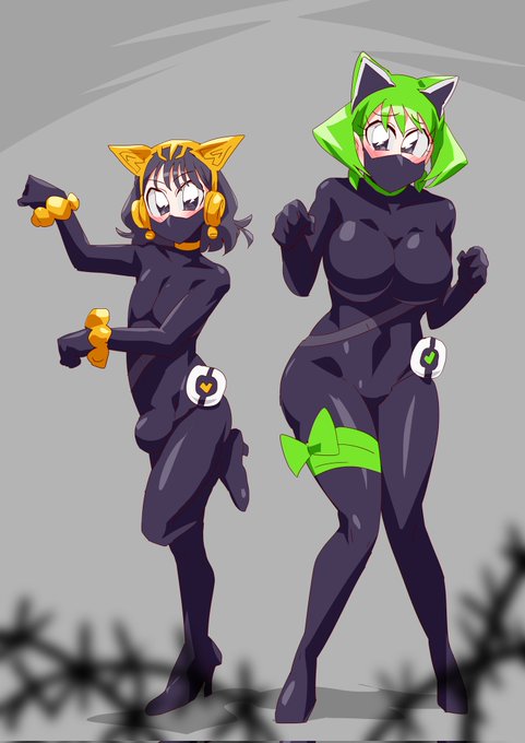 キュアタイクーンとキュアナーゴ。大型バックルがないので貧弱。 #キュアライダー #ライダー少女 