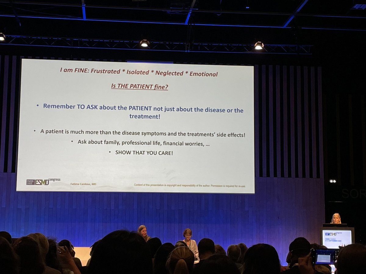 📢 to all doctors: Remember to ASK about the PATIENT not just about the disease or the treatment! A patient is much more than the disease symptoms and the treatments’ side effects! #ESMO2022 #patientadvocacysession