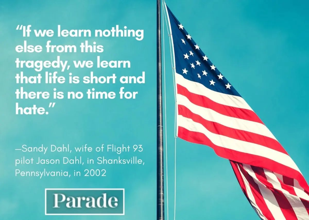 IAmSophiaNelson's tweet photo. "If we learn nothing else from this tragedy (9-11), we learn that  life is short and there is no time for hate." #NeverForget #NeverForget911 #September11th #SundayMorning https://t.co/2KM0IHHzA5