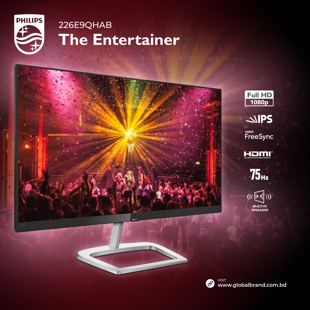 gbpl_bd's tweet photo. PHILIPS 𝟐𝟏.𝟓" 𝟐𝟐𝟔𝐄𝟗 IPS LED Monitor with AMD FreeSync™, 75Hz/4ms, now available with Built-in Stereo Speakers: 3W x 2
৳𝟭𝟱,𝟳𝟬𝟬
Learn More: https://t.co/DL5wGwcUDM
#philips #Monitor https://t.co/ntG3RYdEUB