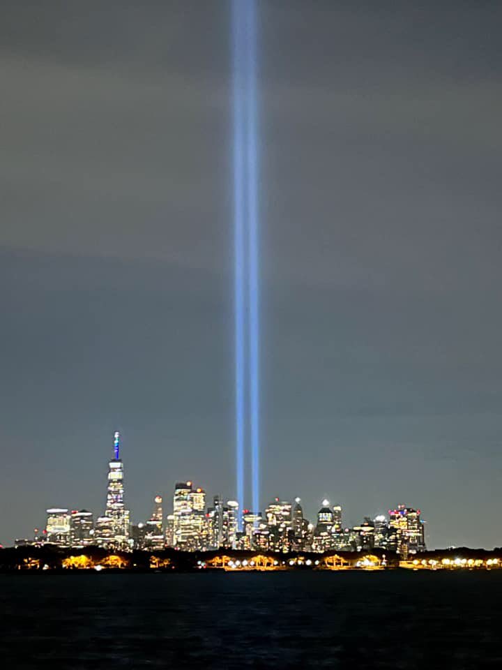 The #TributeInLight tonight in New York City. #NYC #NeverForget