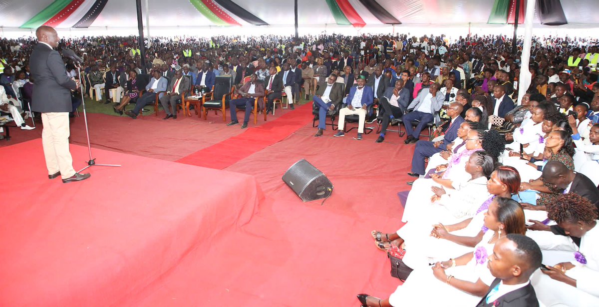 WilliamsRuto's tweet photo. With Rigathi Gachagua and other leaders during an interdenominational church service at Maua Stadium, Meru County. https://t.co/7983NG4FyN