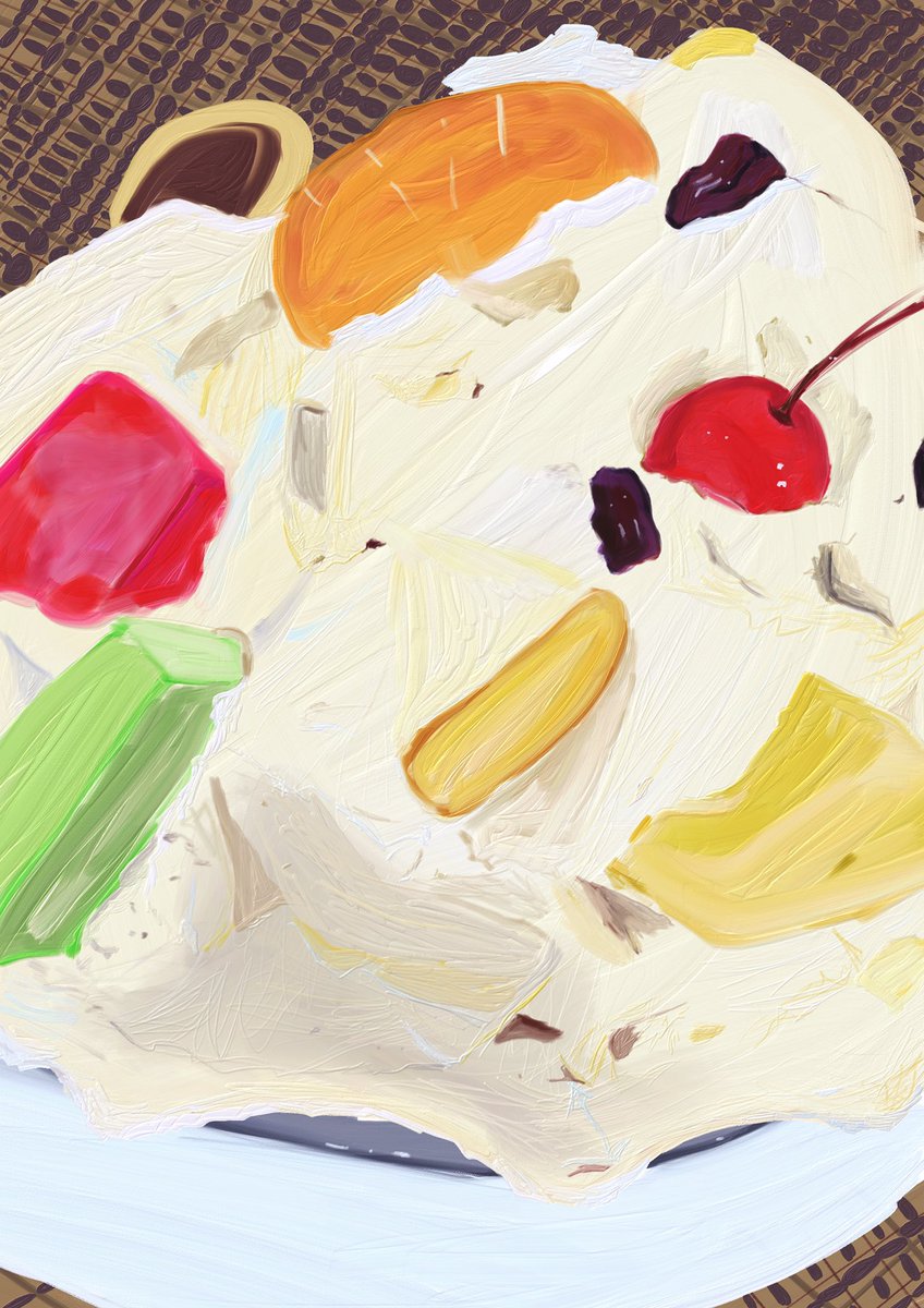「まだまだ食べたいかき氷。 」|栗熊ひろよのイラスト