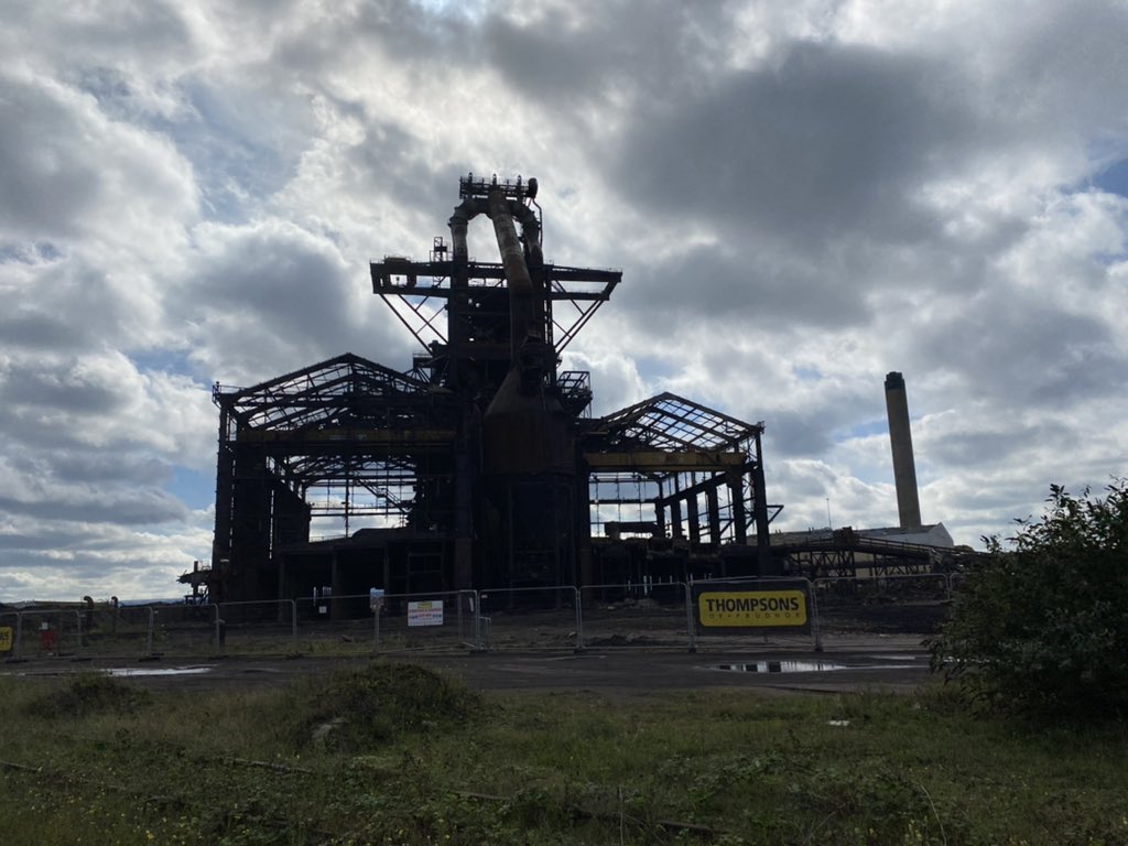 annaturley's tweet photo. And so it begins. 

The deconstruction of Redcar Blast Furnace - what was once the beating heart of this town. 

Jobs, livelihoods, identities, friendships, and the steel that built the world, all forged here.

It will leave a gaping hole in the Redcar skyline. https://t.co/0L1PqSxBSM