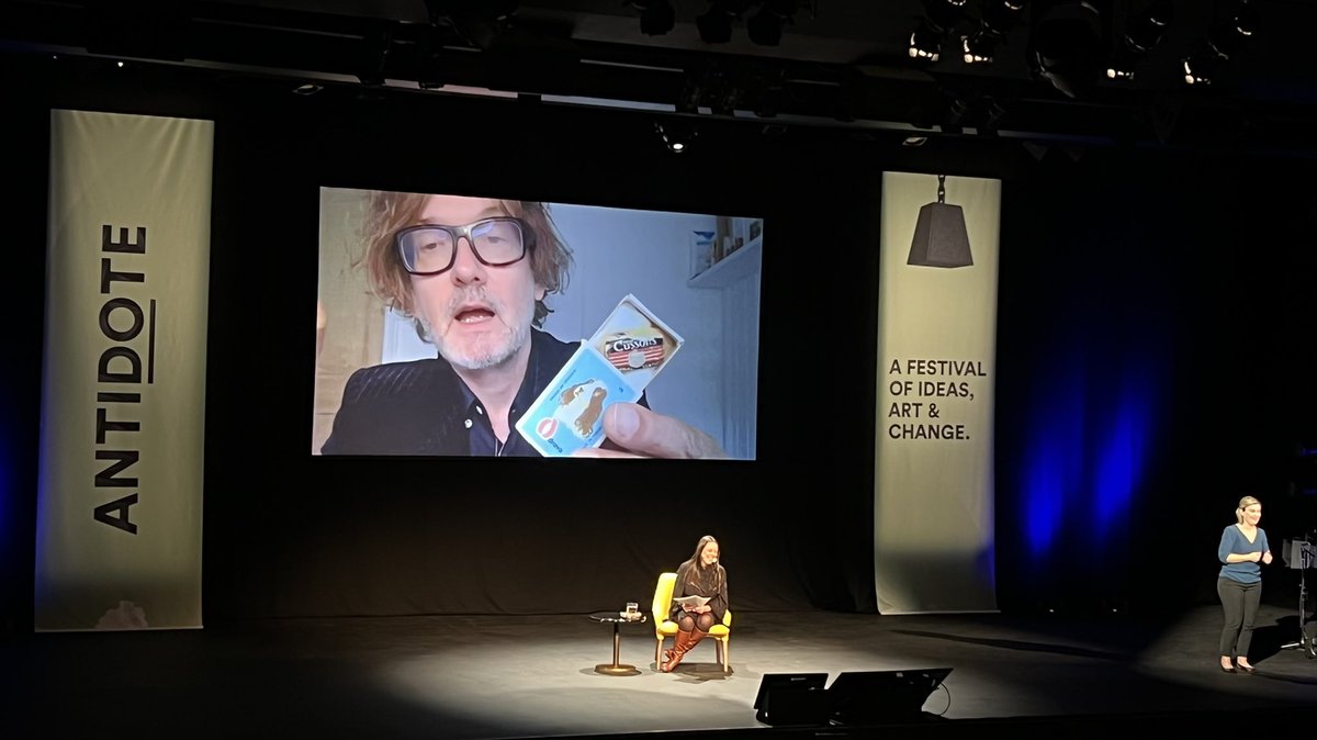 “A song has a chorus and you repeat it over and over again, but if you do that in a book people will think that it’s a typo” -  Jarvis Cocker at #antidotefestival <a href="/SydOperaHouse/">Sydney Opera House</a>