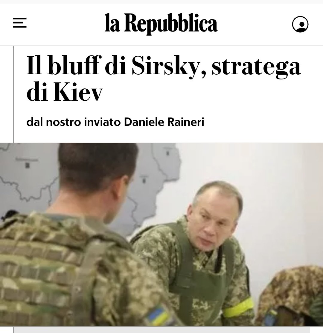 SfigaCatrame's tweet photo. Uno scatenato #DanieleRaineri su #Repubblica esalta la figura di #OleksandrSyrsky. Però Daniele si dimentica di segnalare uno dei più grandi atti eroici nel 2015, da parte del generale ucraino: la battaglia di #Debaltseve nel #Donbass e l'uccisione di oltre 500 civili. Smemorato! https://t.co/cUuQLGrlaY
