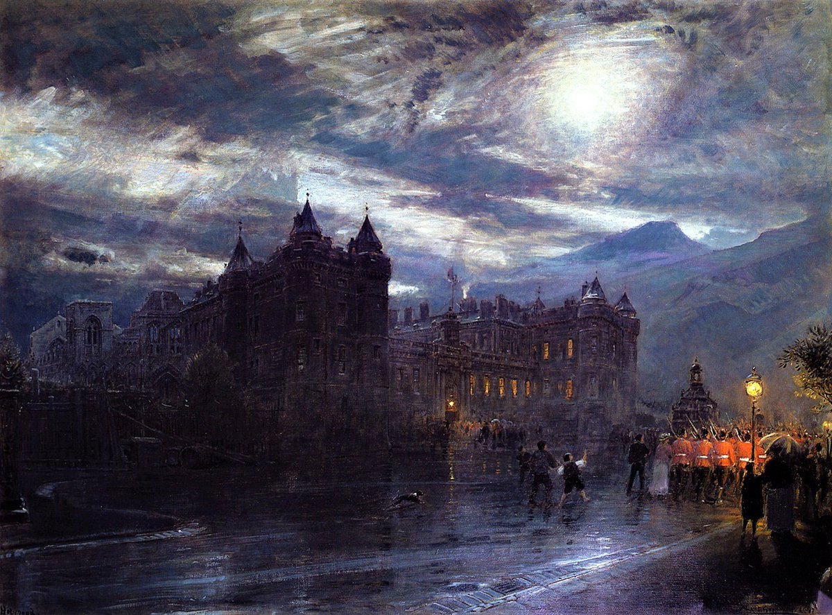 The Palace of Holyroodhouse in Edinburgh by Albert Goodwin. #Holyroodhouse #HolyroodPalace #Edinburgh