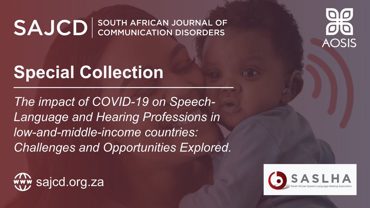 Read the latest articles published in the Special Collection of <a href="/SAJCD_Journal/">South African Journal of Communication Disorders</a> 

Theme: The impact of COVID-19 on Speech-Language and Hearing Professions in low-and-middle-income countries: Challenges and Opportunities Explored.

Read the articles: bit.ly/3Svg4JJ