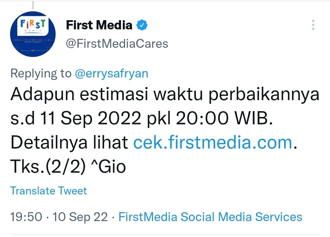 errysafryan's tweet photo. @FirstMediaCares seminggu internet dan tv mati ditambah tagihan naik. Dan skrg janji estimasi. https://t.co/qGfrNgp5wY
