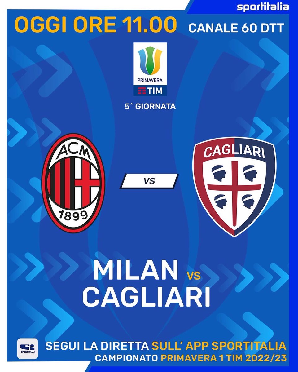 tvdellosport's tweet photo. DOMENICA DI PRIMAVERA โฝ๏ธ
๐Non perdere la giornata di Primavera in esclusiva su Sportitalia
Ecco tutti gli appuntamenti di oggi sul canale 60 DTT e su Solocalcio ๐บ
Live in streaming anche sulla nostra app ๐ฒ
#sportitalia #solocalcio #primavera1 https://t.co/KAT5AE2xyr