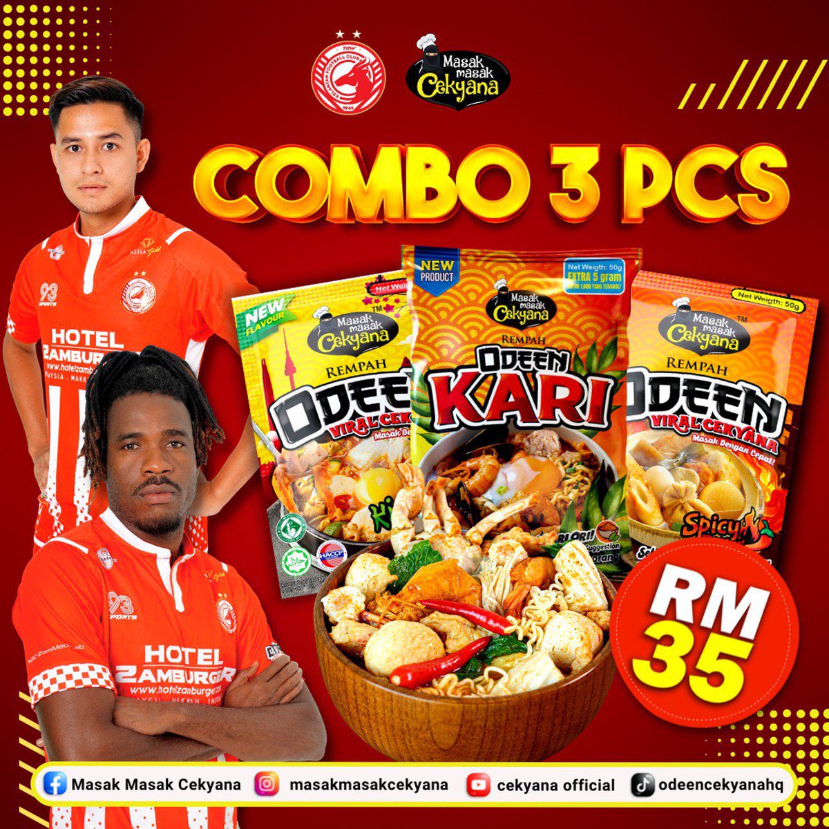 Masak Masak Cekyana

Rebut peluang untuk menikmati harga istimewa dengan pembelian hanya RM 35 untuk tiga paket perencah Odeen Cekyana.

#ThePowerOfGomoMindset
#BismillahiMasyaAllah
#GomoKelateGomo