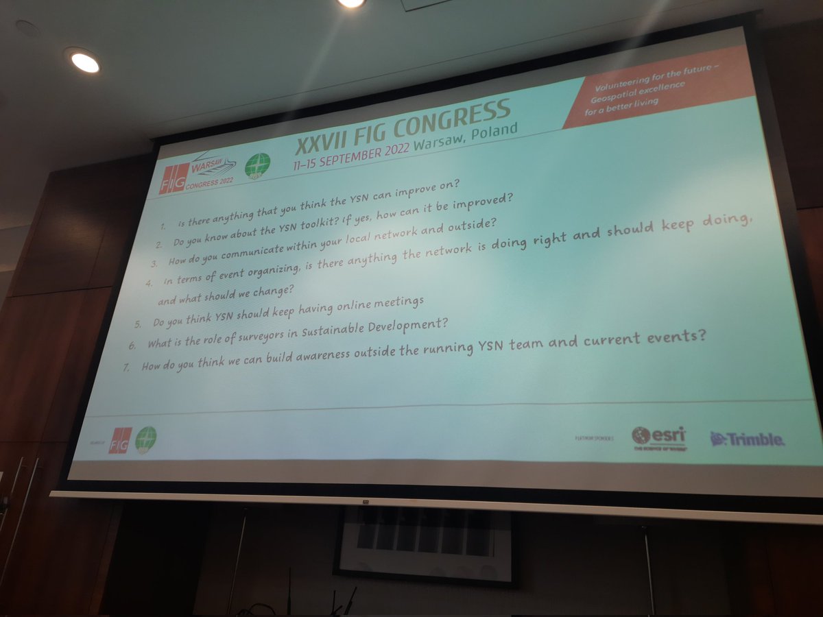 geo_connect_org's tweet photo. Ongoing discussion on the 2nd day of the 7th FIG Young Surveyors Conference. 

#YoungSurveyors have been divided into groups to discus in different groups and share their outcomes and discussions at the end of the session. 

#Networking 
#BuildingTheFuture 
@FIG_NEWS @fig_young https://t.co/GiH5lmlxYi