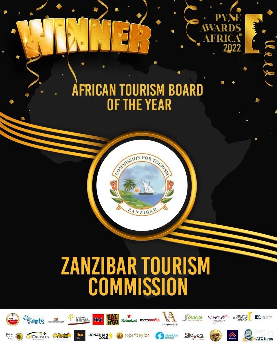 We at <a href="/ZnzibarTourism/">Zanzibar tourism</a> are honoured and proud to be the The African Tourism board winner at the annual  the pyne awards africa in Lagos

Cc <a href="/WUMK_Zanzibar/">Ministry for Tourism and Heritage Zanzibar</a> <a href="/simai_z/">Simai Mohammed Said</a> <a href="/FatmaMKhamis/">Fatma Khamis</a> <a href="/rbhaloo/">Rahim Bhaloo</a>
<a href="/HafsaMbamba/">Hafsa Mbamba</a>
