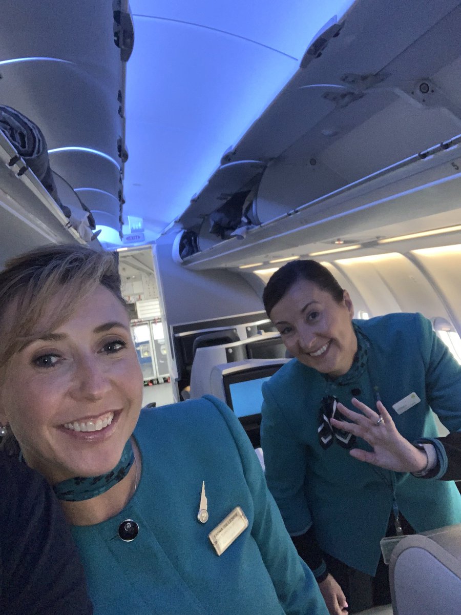 Macpoz's tweet photo. @AerLingus thank you for getting me on an earlier flight out of JFK to DUB so I can make my connection. And thanks to the crew in business who retrieved my phone from inside the seat mechanism- #AboveAndBeyond #fantasticservice https://t.co/wGX4LkOANI