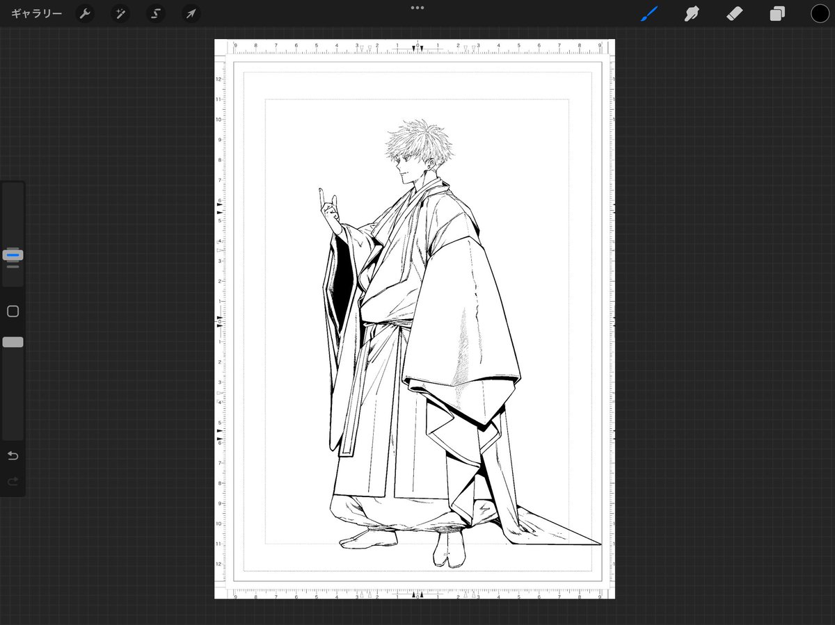 五悠(年齢操作)オメガバの続き描き始めました。ラフ(アナログ)~下書き(デジタル)~線画(デジタル)でショタ5️⃣さんです。1P目なんですが、全体を見せれないと思うので供養です。ここに2コマ追加するので、まだまだ続く…。 
