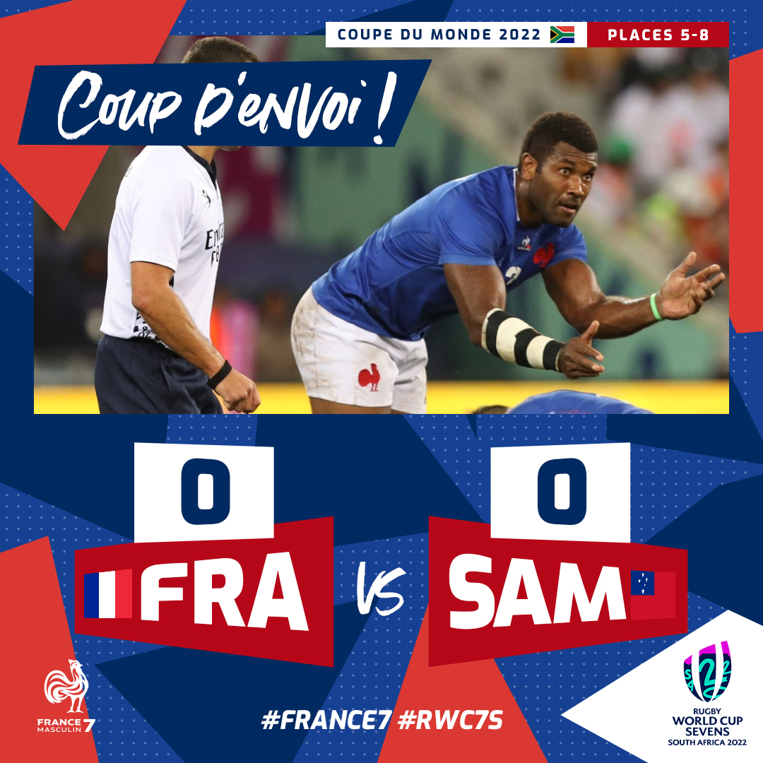 FranceRugby's tweet photo. 🇫🇷🇼🇸 C'est parti pour ce premier match de la journée !
Rendez-vous sur Rugby+ !
#FRASAM #France7 #RWC7s https://t.co/UfnFQxdRb6