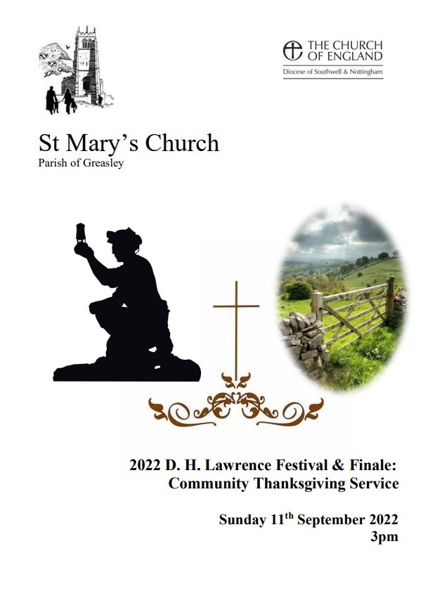 miningheritage's tweet photo. Later today at 3pm , a vibrant community Thanksgiving Service at #Greasley Church near #Eastwood NG16 2AE commemorating the 2 main themes for the 2022 @DHLawrenceSoc Festival of local coalmining heritage & the environment surrounded by a rich cultural history. Free event. https://t.co/AtH9CaZM0T