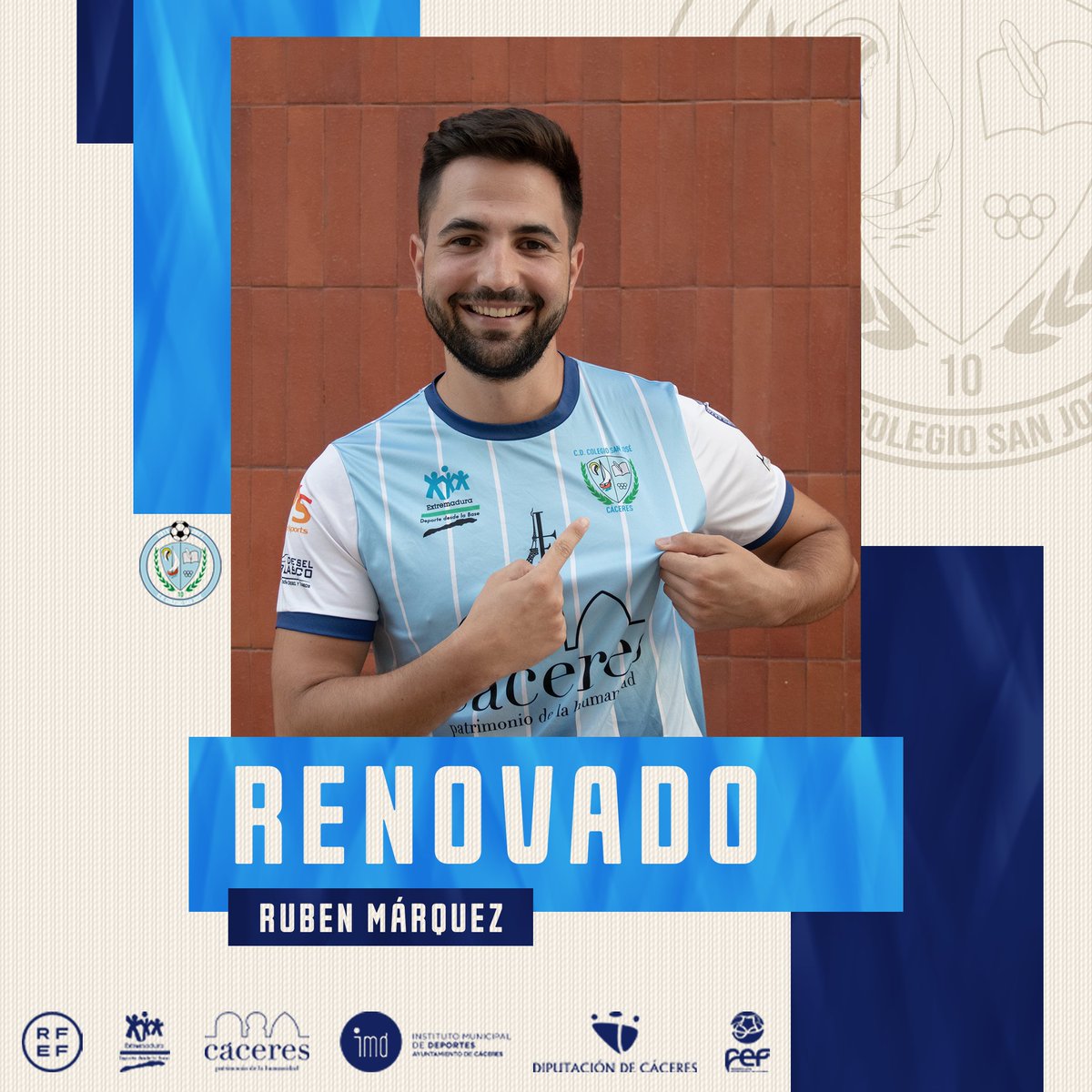 ℹ️| Plantilla Senior

📝 Renovación

Nuestro Capi, <a href="/_RURRA/">Rubén Márquez Piña</a>, renueva una temporada más.   🔝💙

#SanJoséSiempreContigo
#123SanJosé💙