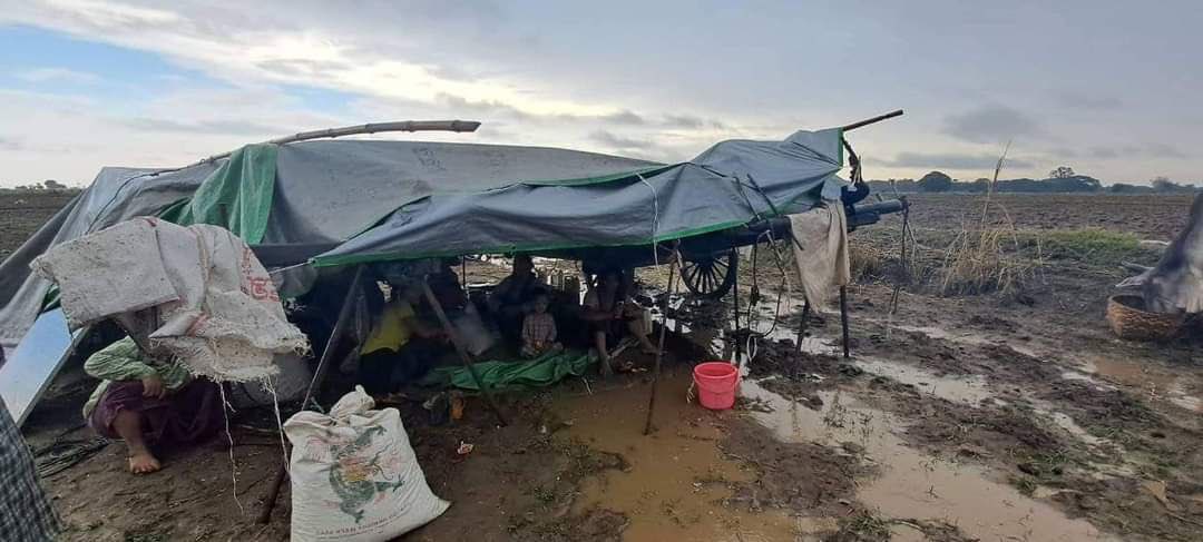 Tiam1702's tweet photo. Monstrous SAC terrorists abducted over 50 refugees including children and women from villages of YayLalKyun, Yesagyo tsp, Magway division. They caned the women in prone position on the ground.
#2022Sept11Coup #AcceptNUGRejectMilitary #WhatsHappeningInMyanmar https://t.co/Q20cg14iof