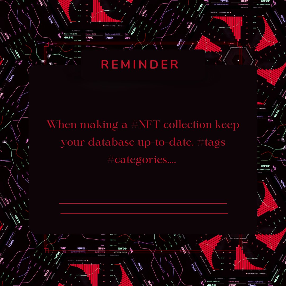 KaleidVisionNFT's tweet photo. GM! TIP OF THE DAY: When making a #NFTcollection keep your database up-to-date. My #NFTartwork #NFTProject is a bit delayed... I want to get it right. #Metaverse #web3 #NFTCommunity https://t.co/icap3goiH6