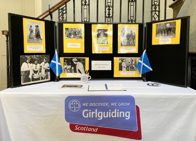 We have set up a book of condolence at @girlguidingscot HQ in Edinburgh to mark the passing of our Patron, Her Majesty Queen Elizabeth II. It will be available to sign from Monday 12 September, from 10am-4pm, if you would like to stop by.