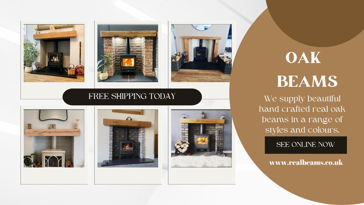 Free shipping on our real oak beams