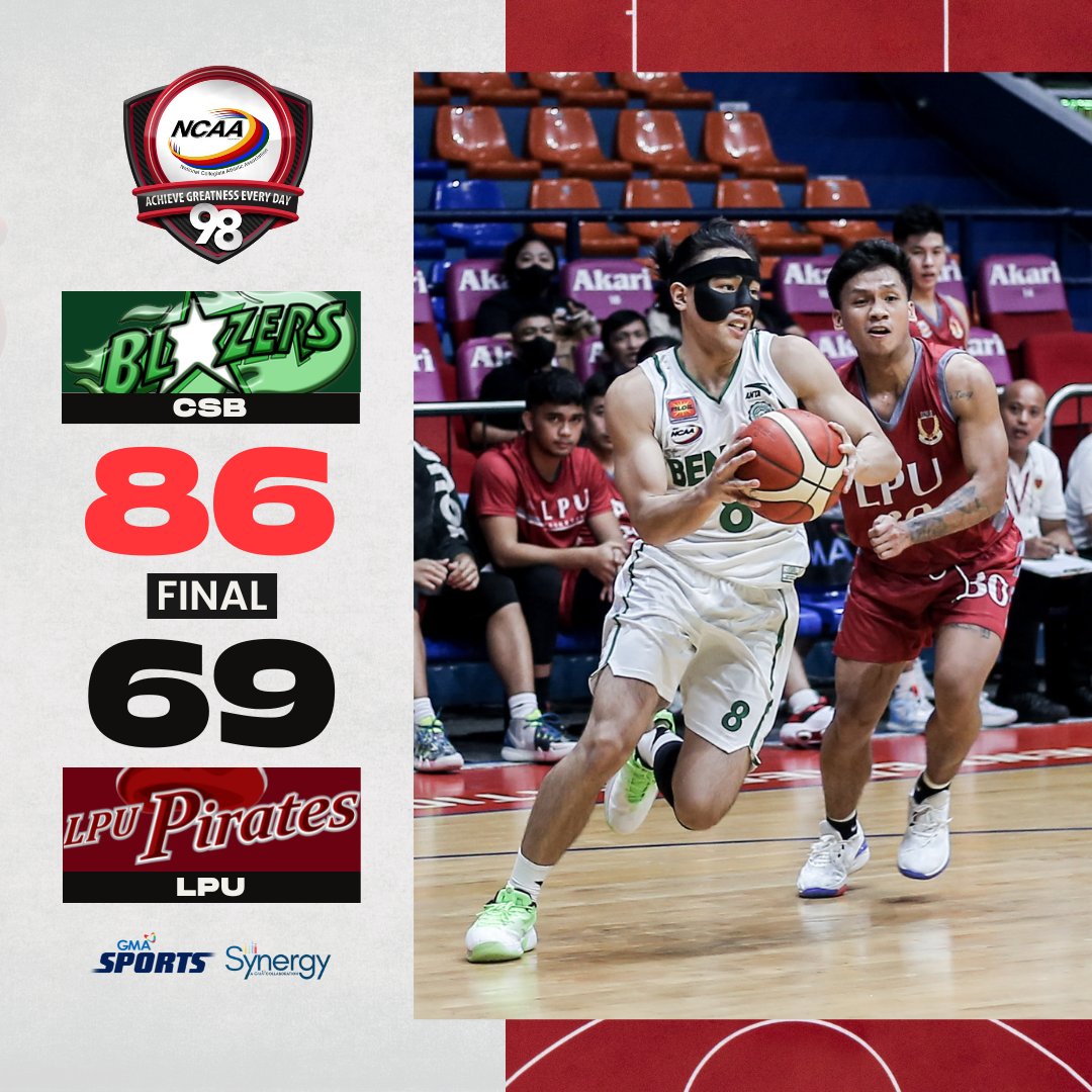 CSB starts its #NCAASeason98 campaign with a win over LPU! LIVE: youtube.com/ncaaphilippine…