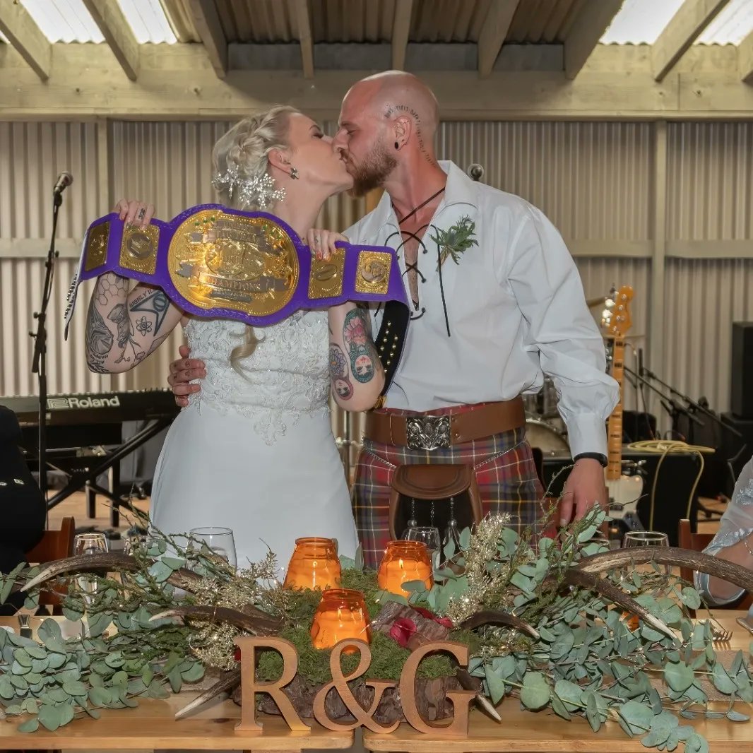 RyanGriffin13's tweet photo. My champ and tag team partner for life @Athena_Destroys https://t.co/k8JPF9mQID