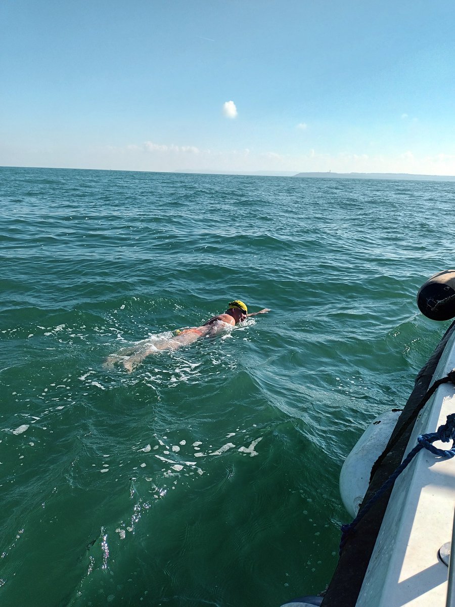 Joep has been swimming for 10 hours: we are in French Inshore waters and the Cap is visible to our port. He's swimming well and we are in a good position but with some way to go yet <a href="/CSAswimmers/">Channel Swimming Association</a> <a href="/RedTopSwim/">RedTopSwim</a> <a href="/multisportnut/">Multisport Nutrition</a>